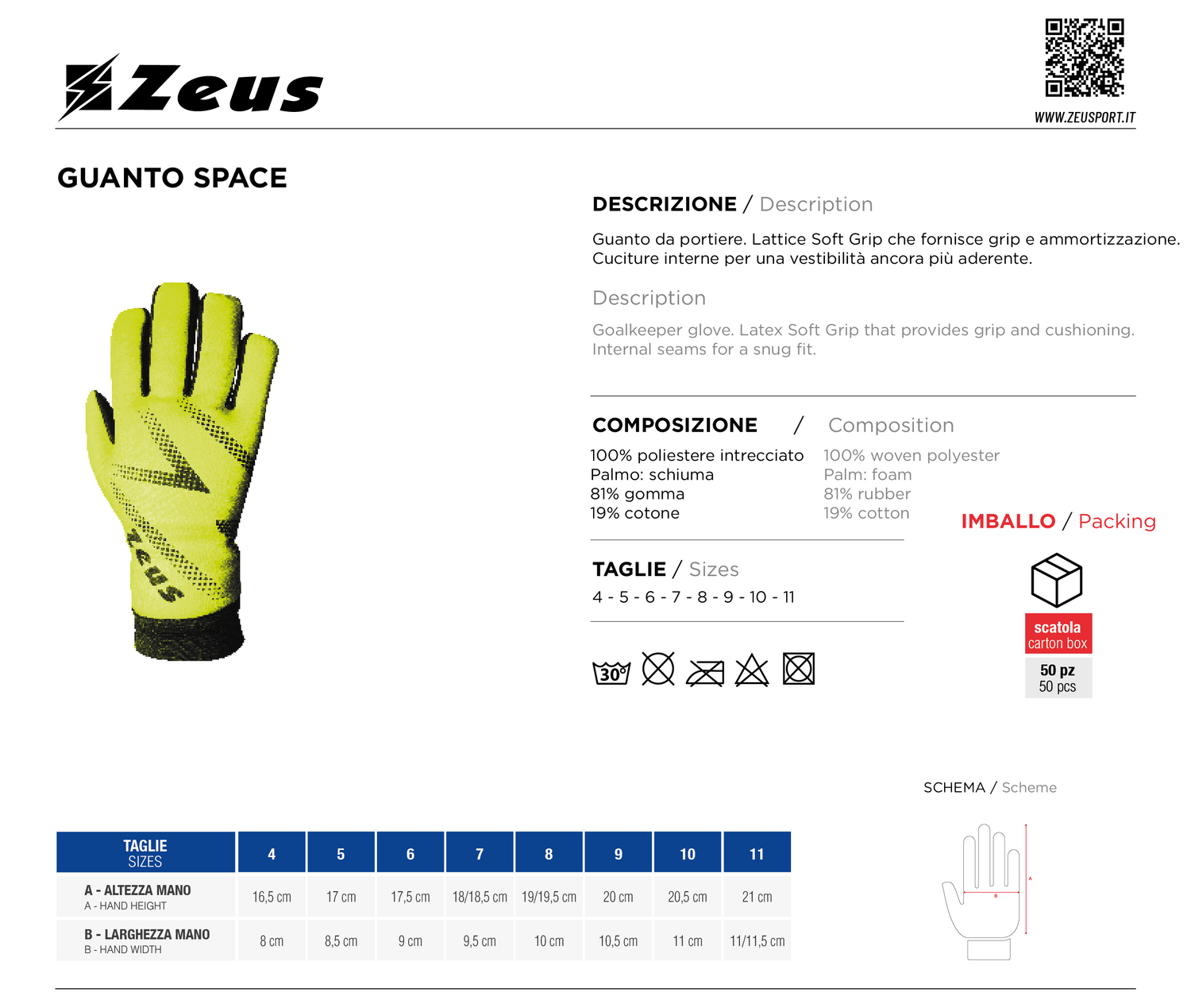GUANTI PORTIERE ZEUS