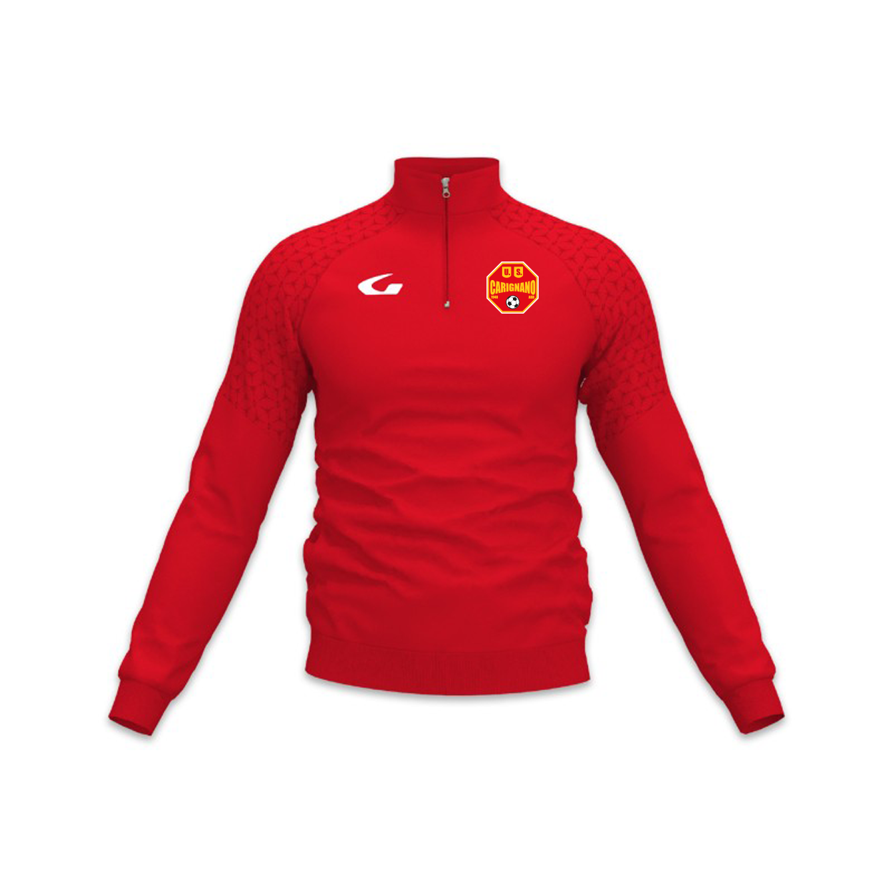 FELPA ALLENAMENTO MEZZA ZIP ROSSA