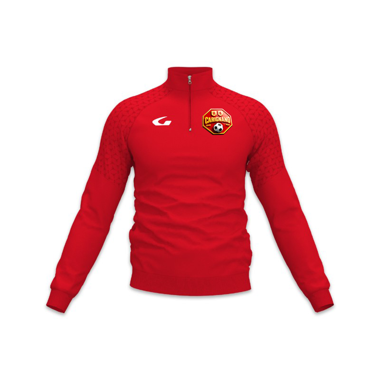 FELPA ALLENAMENTO MEZZA ZIP ROSSA